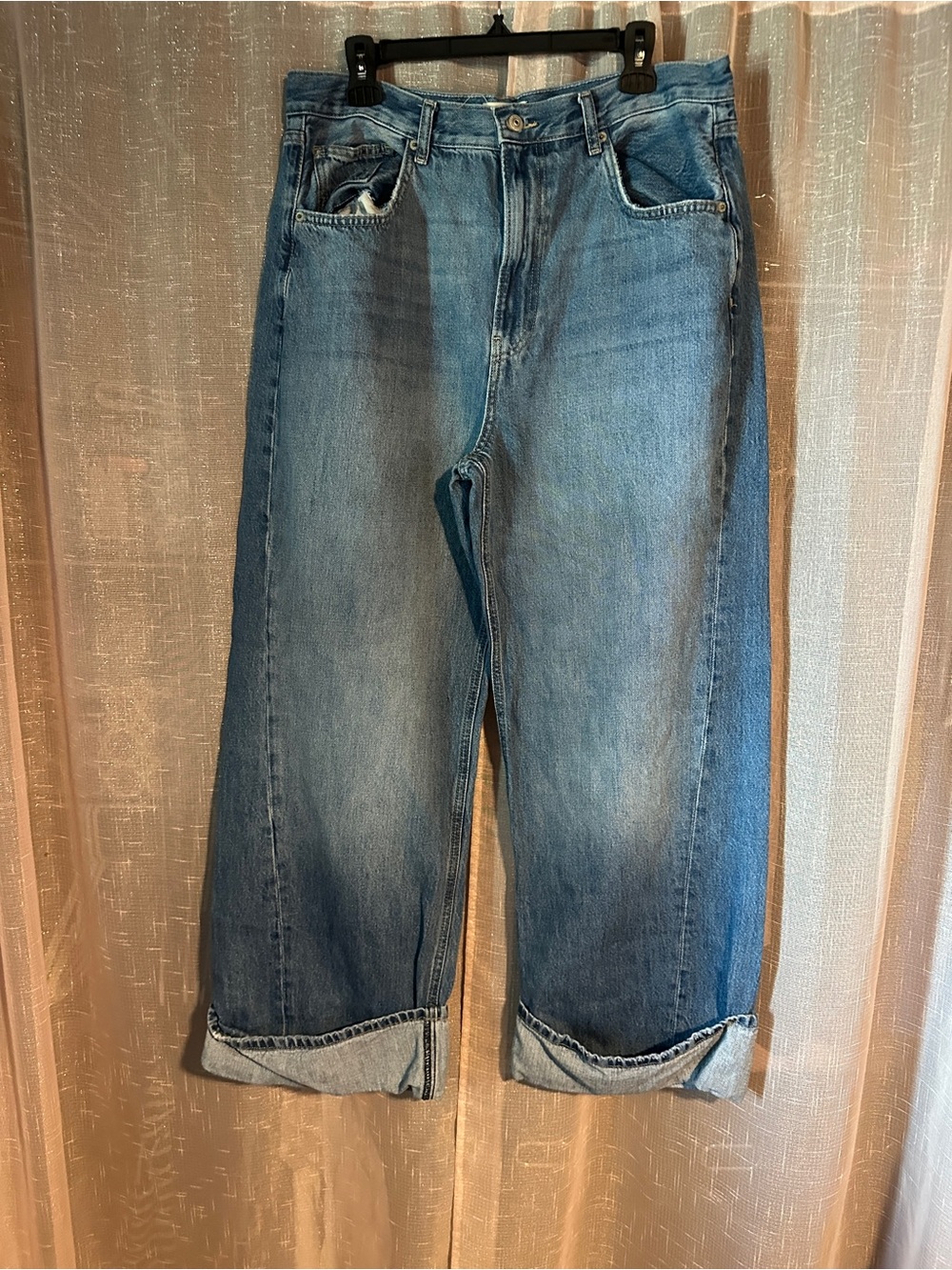 We The Free Wide Leg Light Blue Denim Jeans